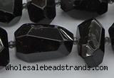 CNG5373 12*16mm - 18*25mm faceted nuggets black tourmaline beads