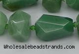 CNG5374 15.5 inches 12*16mm - 18*25mm faceted nuggets green aventurine bead