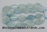 CNG5375 15.5 inches 20*30mm - 35*45mm faceted freeform aquamarine beads