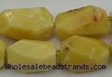 CNG5394 15.5 inches 12*16mm - 15*25mm faceted nuggets yellow jade beads