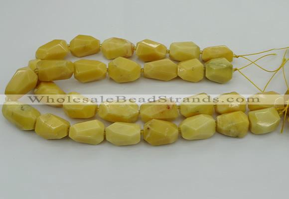 CNG5394 15.5 inches 12*16mm - 15*25mm faceted nuggets yellow jade beads