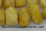 CNG5402 15.5 inches 12*16mm - 15*20mm faceted nuggets yellow jade beads