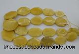 CNG5405 15.5 inches 20*30mm - 35*45mm faceted freeform yellow jade beads