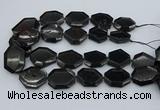 CNG5407 20*30mm - 35*45mm faceted freeform black tourmaline beads