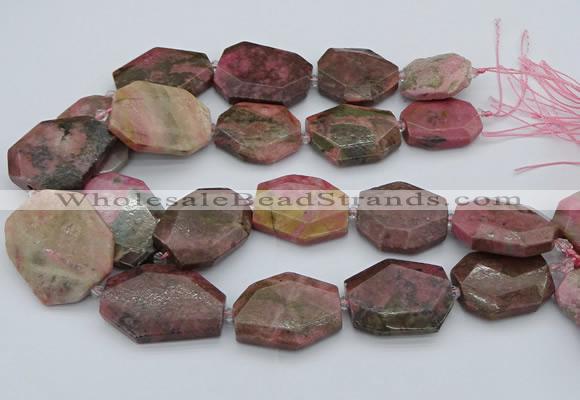 CNG5418 20*30mm - 35*45mm faceted freeform rhodochrosite beads