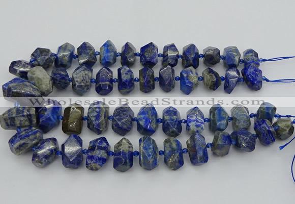 CNG5425 12*16mm - 15*20mm faceted nuggets lapis lazuli beads