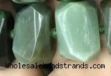 CNG5440 12*16mm - 15*20mm faceted nuggets Canadian jade beads