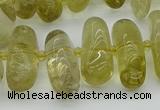 CNG5452 15.5 inches 10*14mm - 12*22mm nuggets lemon quartz beads