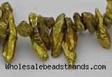 CNG5462 15.5 inches 6*10mm - 8*20mm nuggets plated quartz beads