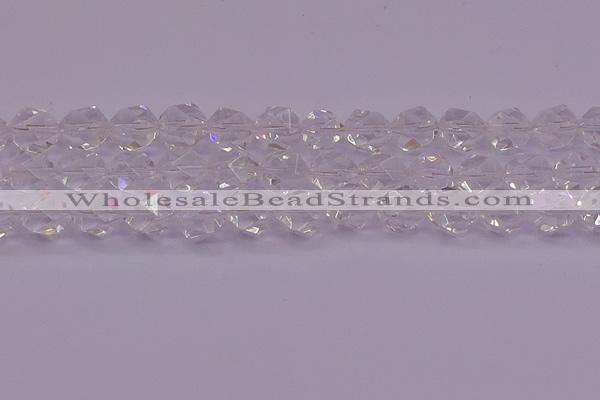 CNG5474 15.5 inches 12mm faceted nuggets white crystal beads