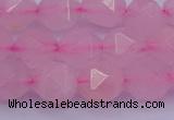 CNG5484 15.5 inches 12mm faceted nuggets rose quartz beads