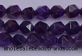 CNG5491 15.5 inches 6mm faceted nuggets amethyst gemstone beads