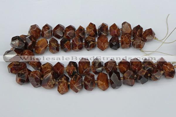 CNG5517 12*16mm - 15*20mm faceted nuggets orange garnet beads