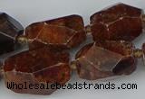 CNG5518 12*16mm - 15*25mm faceted nuggets orange garnet beads