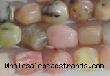 CNG556 15.5 inches 8*10mm nuggets pink opal gemstone beads