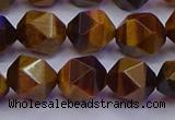 CNG5578 15.5 inches 10mm faceted nuggets yellow tiger eye beads