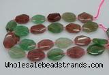 CNG5596 20*25mm - 25*35mm faceted freeform mixed strawberry quartz beads