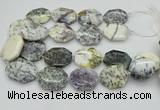 CNG5598 20*30mm - 35*45mm faceted freeform white opal gemstone beads