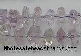 CNG5600 15.5 inches 6*16mm - 8*18mm faceted nuggets amethyst beads