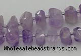 CNG5601 6*16mm - 8*18mm faceted nuggets lavender amethyst beads