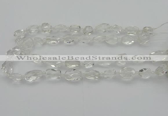 CNG5603 15.5 inches 8*12mm - 13*18mm faceted nuggets white crystal beads