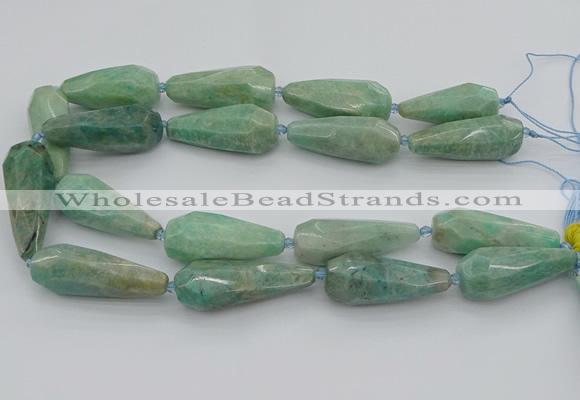 CNG5638 15.5 inches 15*35mm - 18*45mm faceted teardrop amazonite beads