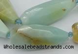 CNG5640 15.5 inches 15*35mm - 18*45mm faceted teardrop amazonite beads