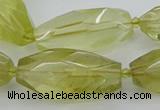 CNG5649 15.5 inches 15*35mm - 18*40mm faceted rice lemon quartz beads