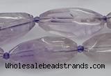 CNG5651 15.5 inches 15*35mm - 18*40mm faceted rice amethyst beads