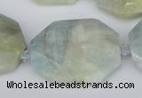 CNG5690 15.5 inches 20*30mm - 35*45mm faceted freeform aquamarine beads