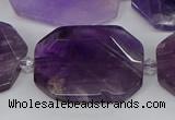 CNG5700 15.5 inches 25*30mm - 28*35mm faceted freeform amethyst beads