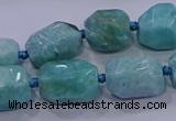 CNG5729 12*16mm - 13*18mm faceted nuggets amazonite beads