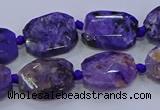 CNG5731 12*16mm - 15*20mm faceted freeform charoite beads