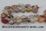 CNG5733 18*25mm - 22*35mm nuggets pink botswana agate beads