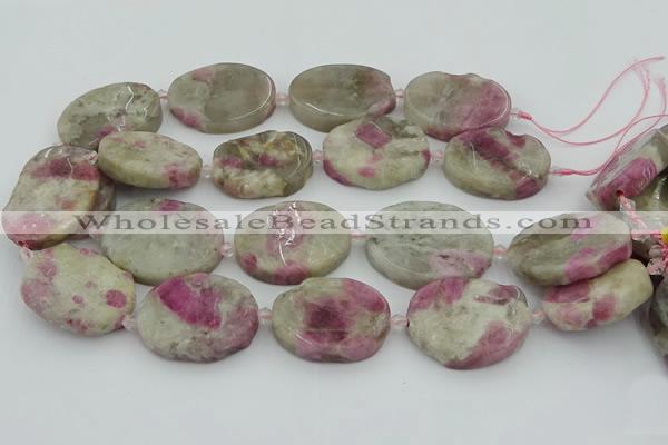 CNG5744 15.5 inches 25*35mm - 30*40mm freeform pink tourmaline beads