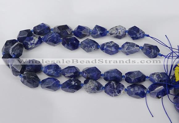 CNG5764 15.5 inches 12*16mm - 15*25mm faceted nuggets sodalite beads