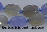 CNG5776 10*14mm - 12*16mm faceted freeform blue lace agate beads