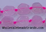 CNG5784 10*12mm - 10*14mm faceted freeform rose quartz beads