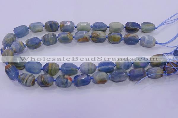 CNG5796 12*16mm - 13*18mm faceted nuggets blue calcite beads