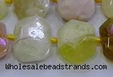 CNG5812 15.5 inches 10*14mm - 12*16mm faceted freeform yellow opal beads