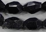 CNG582 15.5 inches 13*22mm faceted nuggets blue goldstone beads