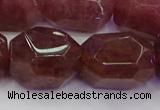 CNG5847 16*22mm - 18*25mm faceted nuggets strawberry quartz beads