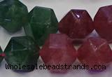 CNG5853 14*16mm - 16*18mm faceted nuggets mixed strawberry quartz beads