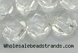 CNG5860 15.5 inches 8*12mm - 12*16mm faceted freeform white crystal beads