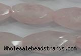 CNG587 15.5 inches 15*33mm faceted nuggets rose quartz beads