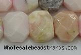 CNG5873 8*12mm - 12*16mm faceted freeform natural pink opal beads