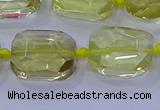 CNG5881 15.5 inches 10*14mm - 12*16mm faceted freeform lemon quartz beads