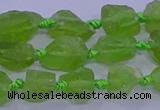 CNG5904 15.5 inches 4*6mm - 6*10mm nuggets rough olive quartz beads