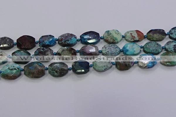 CNG5940 10*14mm - 12*16mm faceted freeform chrysocolla beads