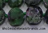 CNG5947 10*14mm - 12*16mm faceted freeform ruby zoisite beads